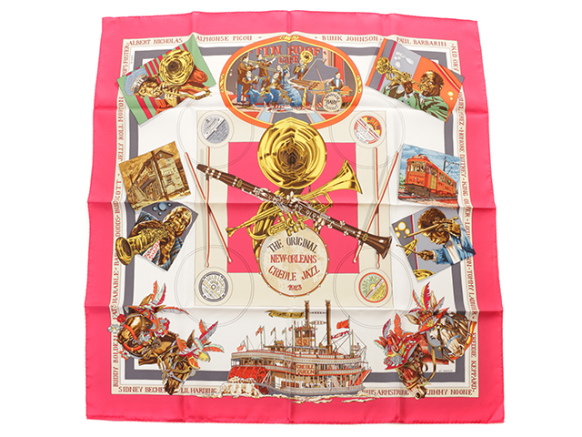HERMESエルメス カレ90 THE ORIGINAL NEW ORLEANS HERMES エルメス スカーフ カレ90 『NEW ORLEANS THE ORIGINAL