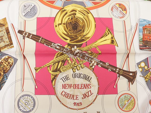 HERMESエルメス カレ90 THE ORIGINAL NEW ORLEANS HERMES エルメス スカーフ カレ90 『NEW ORLEANS THE ORIGINAL