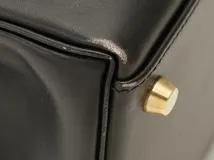 HERMES　エルメス　バッグ　ケリー32　ブラック/GP金具　ボックスカーフ　内縫い　□F刻印【431】2148103910692