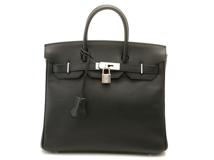 【大黒屋ECサイト・店頭限定】HERMES エルメス ハンドバッグ オータクロア28 ブラック/シルバー金具 ヴォーエプソン □K刻印(2007年頃)【472】YY
