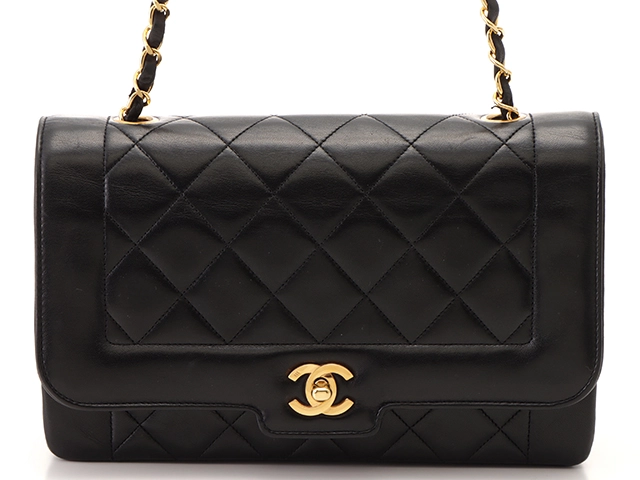 シャネル CHANEL マトラッセ ラムスキン チェーン ショルダー ブラック CHANEL シャネル チェーンショルダーバッグ 21cm ダイヤモンドCC