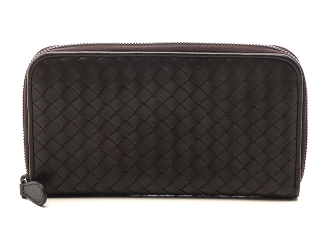 Bottega Veneta ダークブラウン 長財布 BOTTEGA VENETA ボッテガヴェネタ ラウンド長財布 ダーク