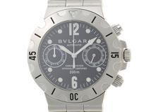 BVLGARI ブルガリ 時計 スクーバ クロノグラフ SCB38S ブラック ステンレススチール 自動巻き