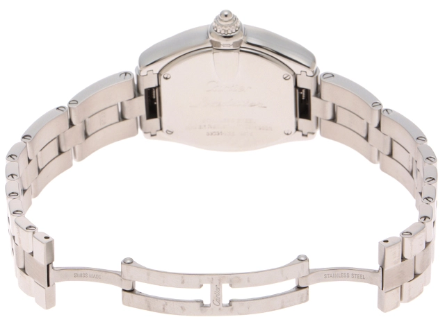 Cartier カルティエ 腕時計 ロードスターSM W62017V3 SS/SS ピンク文字盤 クオーツ【472】MN