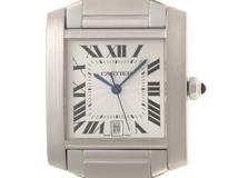 Cartier カルティエ 腕時計 タンクフランセーズ LM W51002Q3 ステンレス シルバー文字盤 自動巻き【472】SJ
