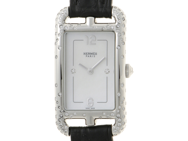 HERMES Nantucket NA2.231 Watch, Stainless Steel with Alligator  