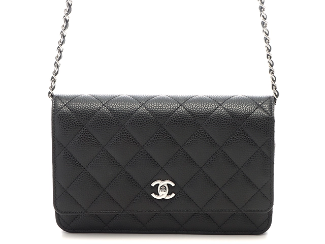 CHANEL シャネル マトラッセ ターンロックチェーンウォレット ブラック