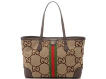 GUCCI グッチ ジャンボGG オフィディアミディアムトートバッグ ブラウン キャンバス/レザー 631685【472】UH