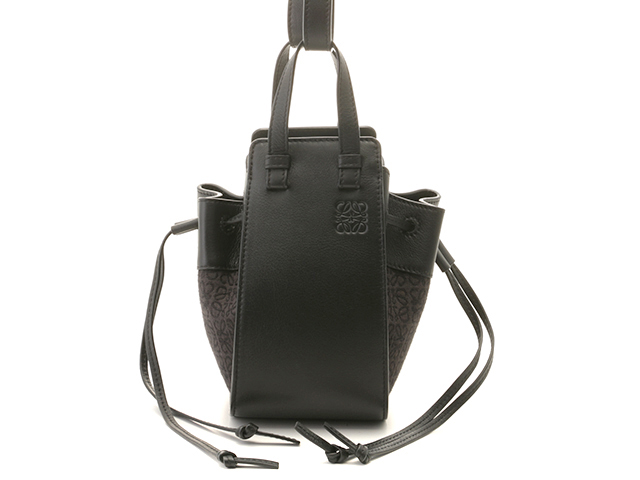 LOEWE ロエベ ハンモックドローストリングバッグミニ ブラック カーフ