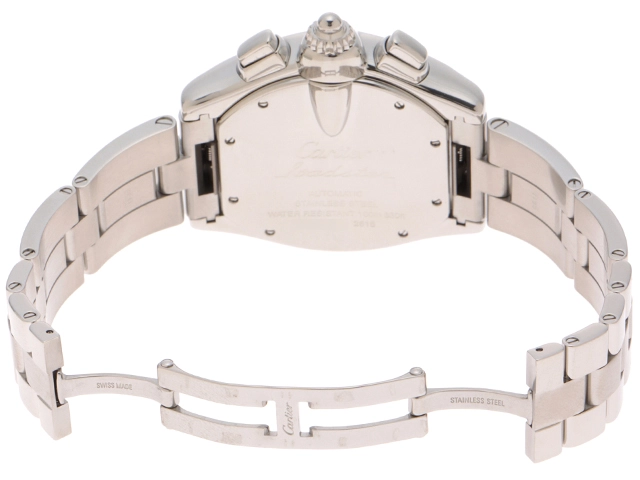 Cartier　カルティエ　ロードスター　クロノ　W62019X6　ステンレススチール　ホワイト文字盤　自動巻き　メンズ　腕時計　K