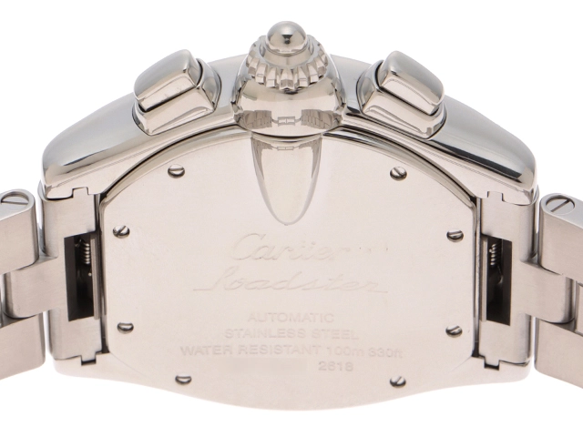 Cartier　カルティエ　ロードスター　クロノ　W62019X6　ステンレススチール　ホワイト文字盤　自動巻き　メンズ　腕時計　K