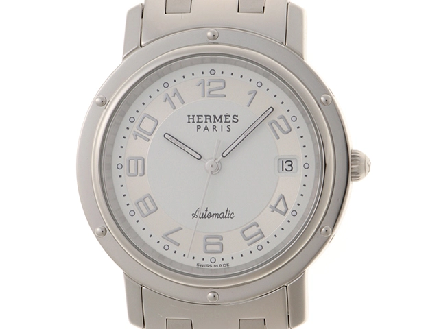 エルメス HERMES クリッパー CL1.810 グレー 自動巻き メンズ エルメス