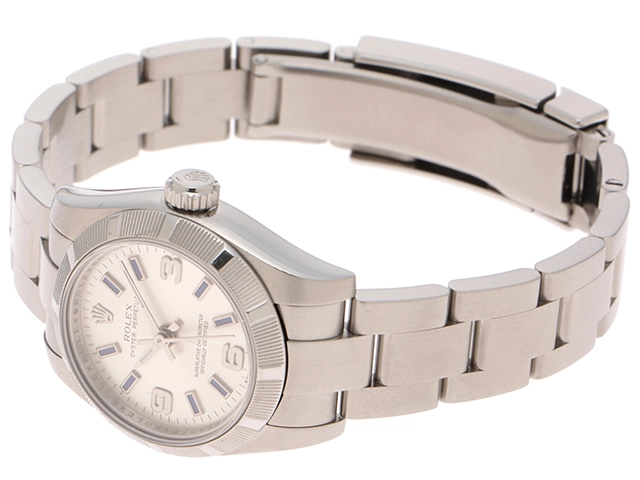 M番2008年　ROLEX　ロレックス　オイスター　パーペチュアル　176210　ステンレススチール　シルバー文字盤　自動巻き　レディース　腕時計　C