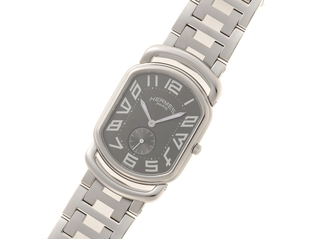 HERMES エルメス メンズ クォーツ ラリー RA1.810 グレー文字盤 SS【472】HK