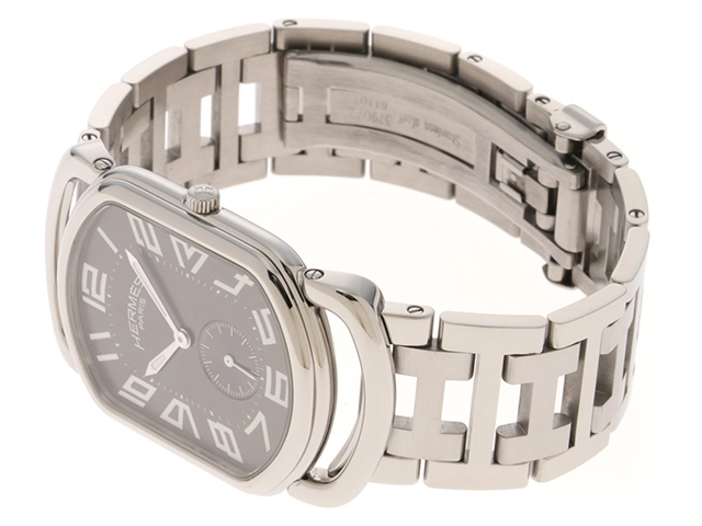 HERMES エルメス メンズ クォーツ ラリー RA1.810 グレー文字盤 SS【472】HK