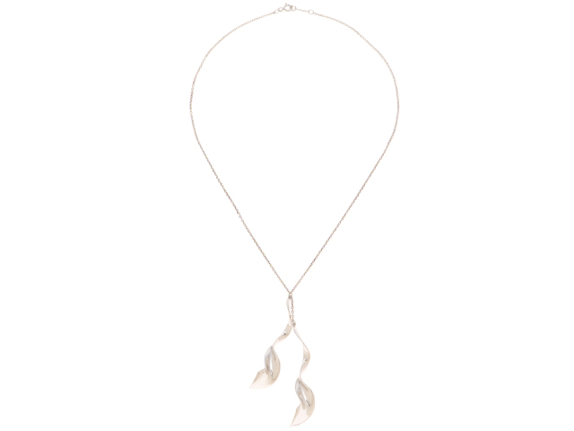 美品 ティファニー フランクゲーリー オーキッド ドロップ シルバー ネックレス TIFFANY&CO ティファニー ダブルオーキッドドロップネックレス
