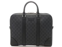 GUCCI　グッチ　GGスプリーム　ブリーフケース　ブラック　474135　PVC/レザー【433】2148103915154