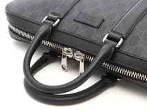 GUCCI　グッチ　GGスプリーム　ブリーフケース　ブラック　474135　PVC/レザー【433】2148103915154