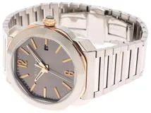 BVLGARI ブルガリ メンズ 自動巻き オクト OCP41SG グレー文字盤 PG/SS【472】HK