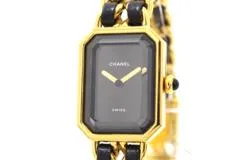 CHANEL シャネル プルミエールM H0001 GP/レザー ブラック文字盤