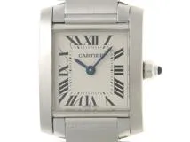 Cartier カルティエ レディース クォーツ タンクフランセーズSM W51008Q3 シルバー文字盤 SS【472】HK