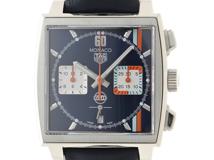 TAG HEUER タグホイヤー 腕時計 2024年並行品 モナコ クロノグラフ ガルフ CBL2115.FC6494 スティール/カーフ ブルー文字盤 自動巻き【472】SJ