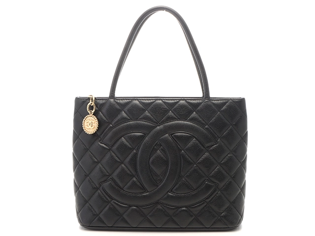 CHANEL シャネル 復刻トート トートバッグ ブラック/GP キャビア