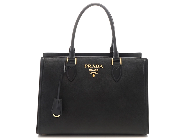 PRADA プラダ 2wayバッグ ブラック サフィアーノ 1BA228【472】YY の