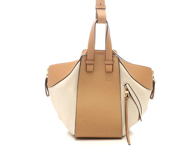 Loewe ロエベ ハンモックバッグスモール ベージュ/ブラウン レザー 