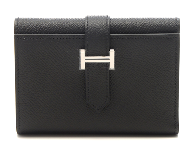 HERMES エルメス 小物 ベアンコンビネ ブラック/SV ヴォー