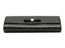 GUCCI 黒　ポーチ　リボン　シマ GUCCI 黒 ポーチ リボン シマ
