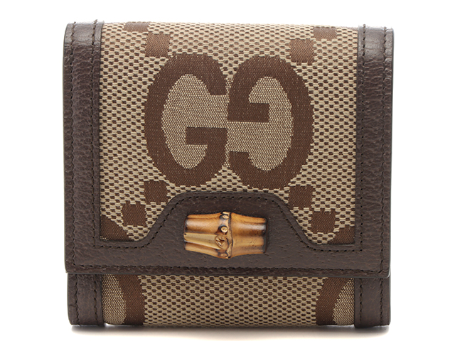 GUCCI グッチ バンブー ジャンボG 二つ折り財布 ベージュ