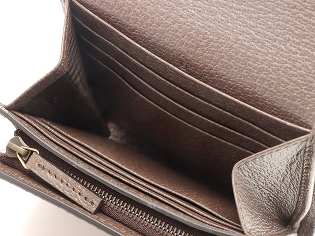 GUCCI グッチ　バンブー　ジャンボＧ　二つ折り財布　ベージュ／ダークブラ　【430】2148103917813