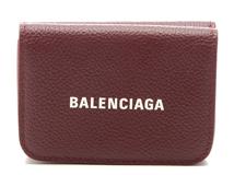 BALENCIAGA　バレンシアガ　キャッシュ　ミニウォレット　ボルドー　レザー
