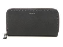 Fendi　フェンディ　セレリア　ラウンドファスナー長財布 7M0120　グレー　レザー【430】2148103917981