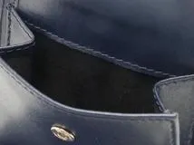 Ferragamo　フェラガモ　ガンチーニ　コンパクトファスナー財布 ネイビー　レザー【430】2148103918209
