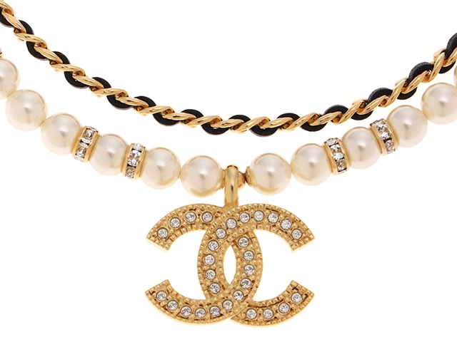シャネル ネックレス ココマーク ロゴ ラインストーン パール ゴールド 楽天市場】CHANEL シャネルラインストーンペンダントネックレス