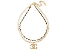 CHANEL シャネル ココマーク フェイクパール ネックレス ゴールド シャネル(CHANEL)シャネル ココマーク フェイクパールネックレス
