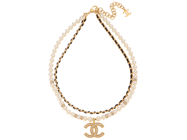 CHANEL シャネル ココマークパールネックレス ゴールドメッキ/フェイク