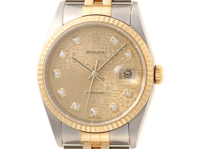 Y番 ROLEX ロレックス 腕時計 デイトジャスト 16233G K18YG/SS