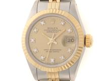 R番 ROLEX ロレックス レディース オートマチック デイトジャスト26 69173G シャンパン10PD文字盤 旧留 K18YG/SS【472】HK