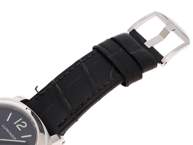 PANERAI　パネライ　ルミノール　ベース　ステンレススチール/革ベルト　手巻き　シースルー裏蓋　メンズ　腕時計　C