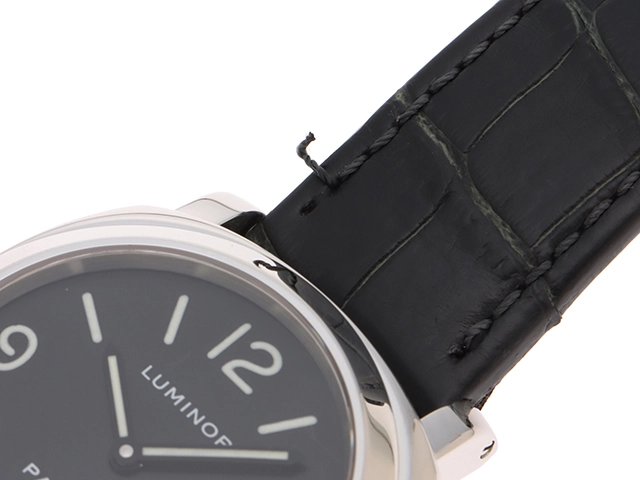 PANERAI　パネライ　ルミノール　ベース　ステンレススチール/革ベルト　手巻き　シースルー裏蓋　メンズ　腕時計　C