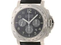 PANERAI パネライ 腕時計 2003年正規品 ルミノール クロノグラフ モンテグラッパ限定 PAM00162  ステンレス/アリゲーターベルト ブラック自動巻き【472】SJ