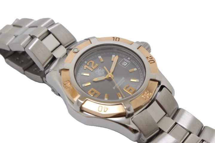 TAG HEUER タグホイヤー エクスクルーシブデイト WN1351 SS ステンレススチール (ピンクゴールドメッキ) グレー文字盤 クォーツ 【460】2148103921049