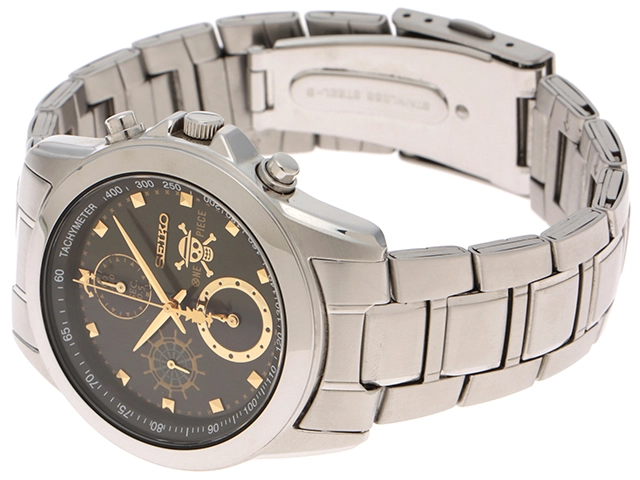 SEIKO　セイコー　ワンピース15周年記念モデル 5000本限定　 7T92-HAS0　ブラック/GP文字盤 　SS　クォーツ　メンズ時計　2148103921155【207】