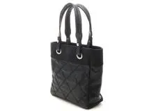 CHANEL シャネル パリビアリッツトートPM ブラック/シルバー金具