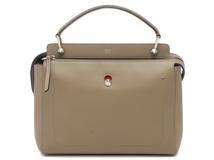 FENDI　フェンディ　ドットコム　２wayバッグ　カーキ　レザー　8BN293　2148103922114　【200】【中古】【大黒屋】