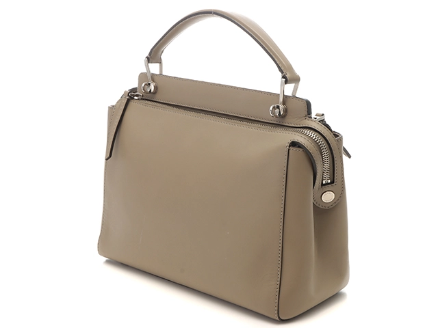 FENDI　フェンディ　ドットコム　２wayバッグ　カーキ　レザー　8BN293　2148103922114　【200】【中古】【大黒屋】