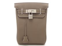 HERMES エルメス ショルダーバッグ ケリーアッカドPM エトゥープ/シルバー金具 トゴ W刻印(2024年頃)【471】IK